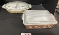 2 Vintage Pyrex Dishes W/Glass Lids.