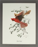 Winter Cardinals Signed Lithograph