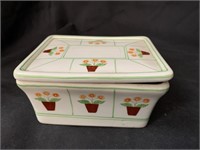 VINTAGE CERAMIC DISH W/ LID - 5 X 4 X 2.5 “