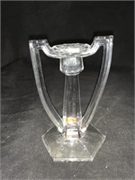 4.5 “ VINTAGE DECO PRESSED GLASS CANDLE STICK