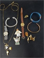 Lot of misc. fashion jewelry and watches