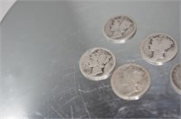 Set of 5 Silver U.S. Dimes between 1917-1929