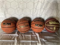 1 LOT (4) ASSORTED SPORTS BASKETBALLS ** USED (