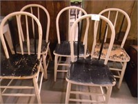 (5) Matching Bow Back Painted Chairs