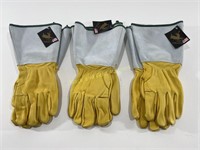 (3) NEW USA Buckskin Welding Work Gloves