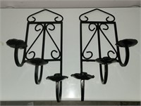 Metal Candle Holder (2x) Lot Wall Hanging