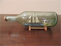 Ship in a bottle with stand