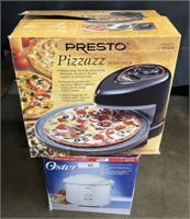 Oster Rice Cooker, Presto Pizza Maker.