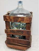 5-Gallon Jar over Half Full of Vintage Marbles