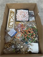 Assortment of beaded necklaces, bracelets, and