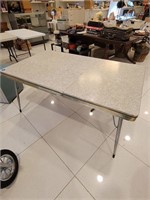 Mid Century Formica Kitchen Dining Table With Leaf