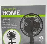 6in, 2 in 1 AC Operated Desk Fan, Black