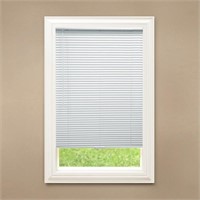 White Cordless Room Darkening Vinyl Mini Blinds wi