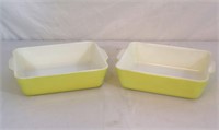 Pair of Pyrex Yellow Casserole Dishes