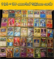 100 assorted authentic Pokémon cards 

One lot