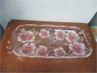 3d Pink Embossed Flowers Tray
