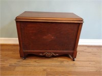 Art-Deco Wood Chest on Casters