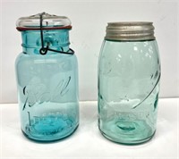 1 qt. Ball jar w/glass lid, Pat'd July 14, 1908