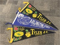 (3) Vintage Football Pennants