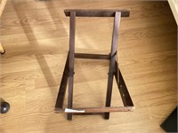 Antique Wood and Metal Collapsible Luggage Stand
