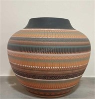 Navajo Michael Charlie Large Etched Pottery Vase