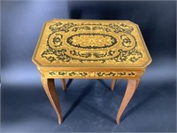 Exquisite fine inlaid music table with storage