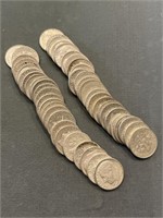 Full Roll Of 50 Silver Roosevelt Dimes 1946-64