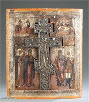 Russian Staurotheke icon, 19th c.