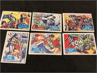 Six Batman Collector cards 1966