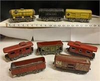 8-metal train cars