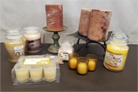 Box of Scented Candles & Candle Holders