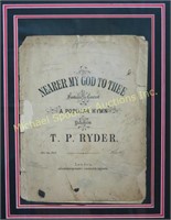 19TH C. T.P. RYDER FANTASY PIANO CONCERT SHEET
