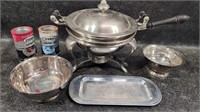 Vintage Manning Bowman Chaffing Dish, Silver