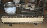ELECTRIC HEATER, COW THEME MILK CAN & MILK CRATE