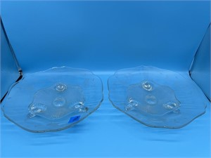 2 Footed Crystal Dishes