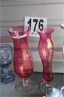 (2) Cranberry Vases (U232B)