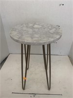 Marble Top Pin-Leg Plant Stand/ Side Table