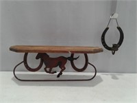 Horseshoe Shelf & Candle Holder