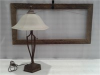 26" Heavy Table Lamp & Wood Frame