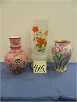 Nippon & (2) Bristol Vases