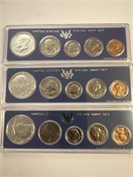 Pair of 1966 proof sets and one 1967 proof set