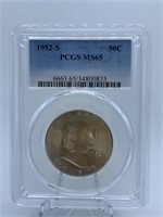 1952-S - HALF DOLLAR - GRADED PCGS MS 65