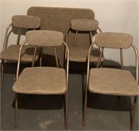 MCM Circa 1960 Folding Table and Chairs 32.5" SQ