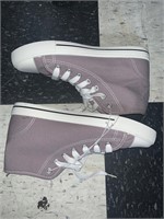 Hightop Canvas Sneakers, Grey in Color
