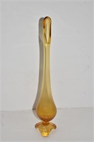 Amber Frosted Glass Stretch Bud Vase