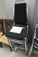 8 Black Stacking Chairs