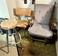 Bar stool, MCM kitchen chair, glider chair