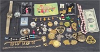 Unusual Jewelry Lot - Disney, Political, Vintage