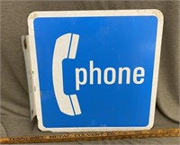 Metal Telephone Flange Sign