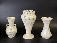 Selection of Belleek Vases